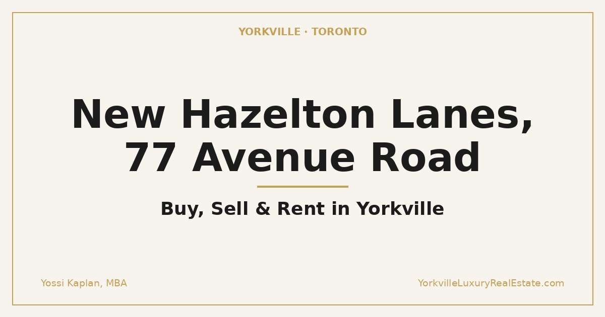 New Hazelton Lanes, 77 Avenue Road branded building guide thumbnail